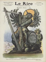 Caricatura do Kaiser Wilhelm II da Alemanha. Ilustração para Le Rire