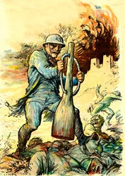 Caricatura do General Nivelle (1856-1925) no "Le Rire" de 20 de janeiro