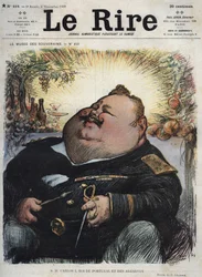 Carlos I Rei de Portugal (1863-1908) - Carlos I Rei de Portugal e dos Algarves - Caricatura de Charles Leandre (1862-1934) em "The Rire" de 8 de Novembro