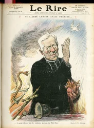 Ilustração de Charles Leandre (1862-1934) para a capa de Le Rire, 31/01/14 - Se Abbe Lemire tivesse presidido... - Religião Fé - Abbe Jules Auguste Lemire (1853-1928)