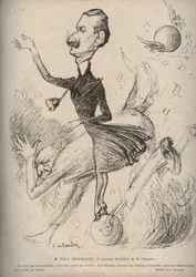 Sr. Paul Deschanel, o novo Presidente da Câmara - Cartoon de Charles Leandre (1862-1934) em "The Rire" 1898