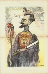 Paul Doumer, político francês, ilustração para Le Rire