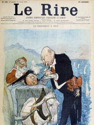 Victoria et Félix Faure em Nice - por Léandre, em "Le Rire" de 23/04/1898