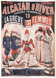 Cartaz para a Opereta La Grêve des femmes de A. de Villebichot, 1879-1880
