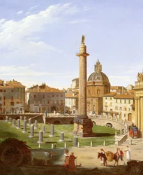 Uma visão do Fórum de Trajano, Roma, 1821
