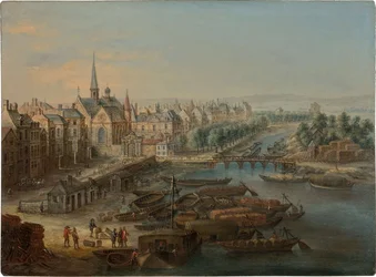 Vista do Arsenal, do porto de Saint Paul e do quai des Célestins em Paris, década de 1730.