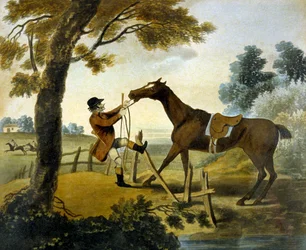 Prova de Fundo, de The Pytchley Hunt, gravado por F. Jukes (1745-1812)