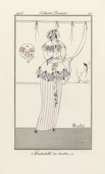 Despido pela manhã, de Parisian Costumes, pub.1913 (stencil print)
