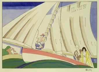 Yachting, c.1920 (stencil sobre papel)