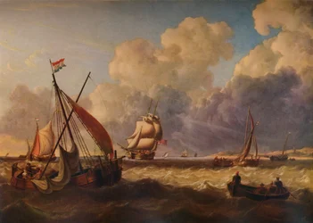 Barcos de pesca na costa holandesa, 1823