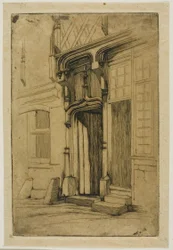 Entrada de um antigo convento, na rue Mirabeau, Bourges