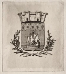 Gravuras de Paris: Os braços simbólicos da cidade de Paris, 1854.