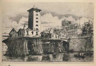 The Pump Notre-Dame 9º Estado, 6 34 x 9 78 Polegadas, 1852, 1927