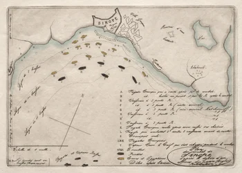 Mapa da Batalha de Sinope, 1853.