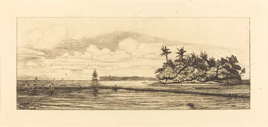Oceania, ilhas em Uvea (Wallis); Peche aux palmes, 1845 (Oceania: Fishing, Near Islands with Palms in the Uea ou Wallis Group)