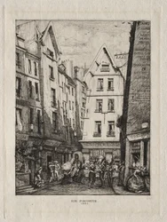 Rua Pirouette, perto dos Mercados, Paris