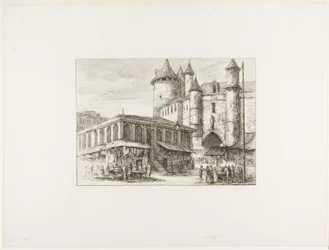 O Grand Châtelet, Paris, c. 1780, após um desenho anterior