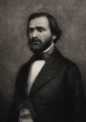 Retrato do compositor Giuseppe Verdi 1813-1901, c. 1850.