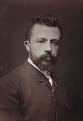 Álbum Artístico e Biográfico, 5º ano, salão 1885; retrato do pintor belga Evariste Carpentier (1845-1922)