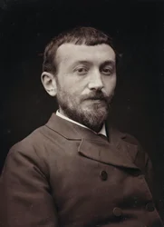 Álbum Artístico e Biográfico, 5º ano, salão 1885; retrato do pintor francês Alfred-Henri Bramtot (1852-1894)