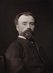 Álbum Artístico e Biográfico, 5º ano, salão 1885; retrato do pintor francês Hippolyte Dominique Berteaux (1843-1926)