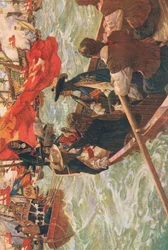 A vinda a casa de Carlos II, ilustração de The History of the British People publicada por Waverley, c.1940 (litografia a cores)