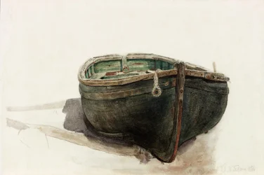 Estudo de um bote (lápis e aquarela sobre papel)