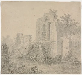 Ruínas de uma abadia.