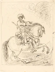 Um dragão a cavalo