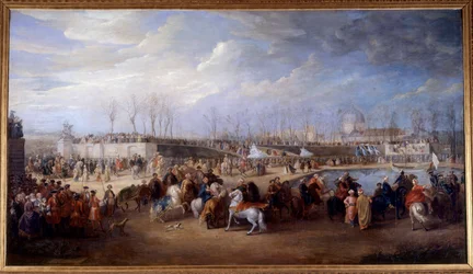 Recepção do embaixador turco Mehemet Effendi junto ao grande Sultão Achmet pelo rei Luís XV em 21 de março de 1721 nas Tuileries Peinture de Charles Parrocel
