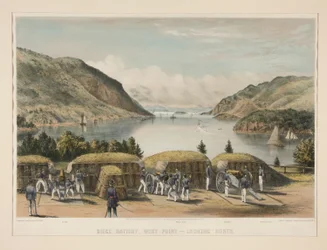 Bateria de Siege, West Point - Olhando para Norte