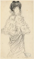 Mulher em pé, c. 1900.