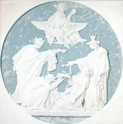 Design para um medalhão representando a glória de Napoleão (1769-1821) (lápis e wc no papel)