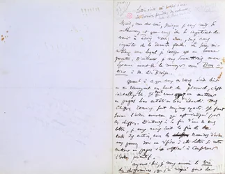 2ª página de uma carta ao editor da Baudelaire Auguste Poulet-Malassis (1825-78) sobre a publicação de 