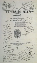 Bom de tirar de "Fleurs du Evil", anotado por Charles Baudelaire