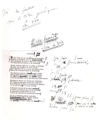 Prova corrigida &39;L&39;Ame du vin&39; (caneta e tinta no papel)