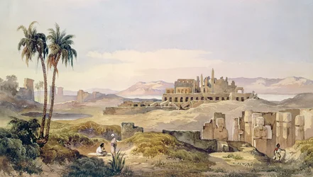 Vista das ruínas de Karnak no Egito