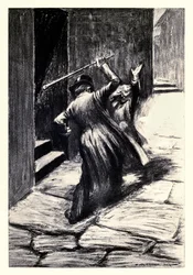 Derrubou-o à terra "do" Estranho Caso do Dr. Jekyll e Sr. Hyde "por Robert Louis Stevenson