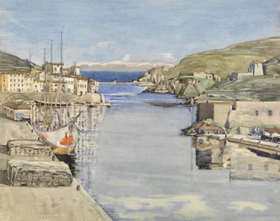 Um porto do Sul (aguarela sobre papel)