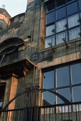 Detalhe da indústria siderúrgica da fachada norte, construída foto de 1897-99