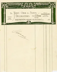 Design de papelaria para John Orr & Sons, Glasgow, c.1894-1898 (papel impresso)
