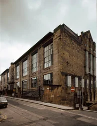 Vista da Escola de Belas Artes projetada pelo arquiteto Charles Rennie Mackintosh (1868-1928)