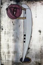 Armário branco projetado para a Sra. Rowat, 1902 (madeira, vitral, esmalte)