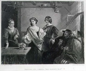 Florizel e Perdita, gravada por Lumb Stocks (1812-92) (gravura)