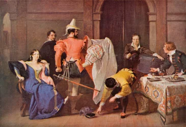 Shakespeare: Katherina e Petruchio, A Megera Domada, Ato IV, Cena 3 (lito colorido)