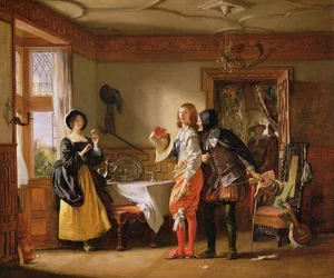 Slender, com a ajuda de Shallow, Courting Anne Page, de &39;The Merry Wives of Windsor&39;, de William Shakespeare (1564-1616) 1825 (óleo sobre tela)