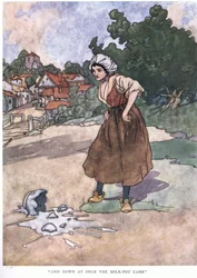E ao mesmo tempo o pote de leite veio, década de 1930