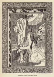 Odisseu ameaçando Circe