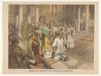 Carlos Magno coroado imperador; Série de vinte e quatro gravuras da história nacional, para a escola e o lar (título da série)