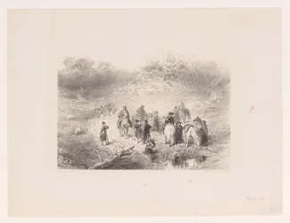 Cavaleiros na paisagem de dunas